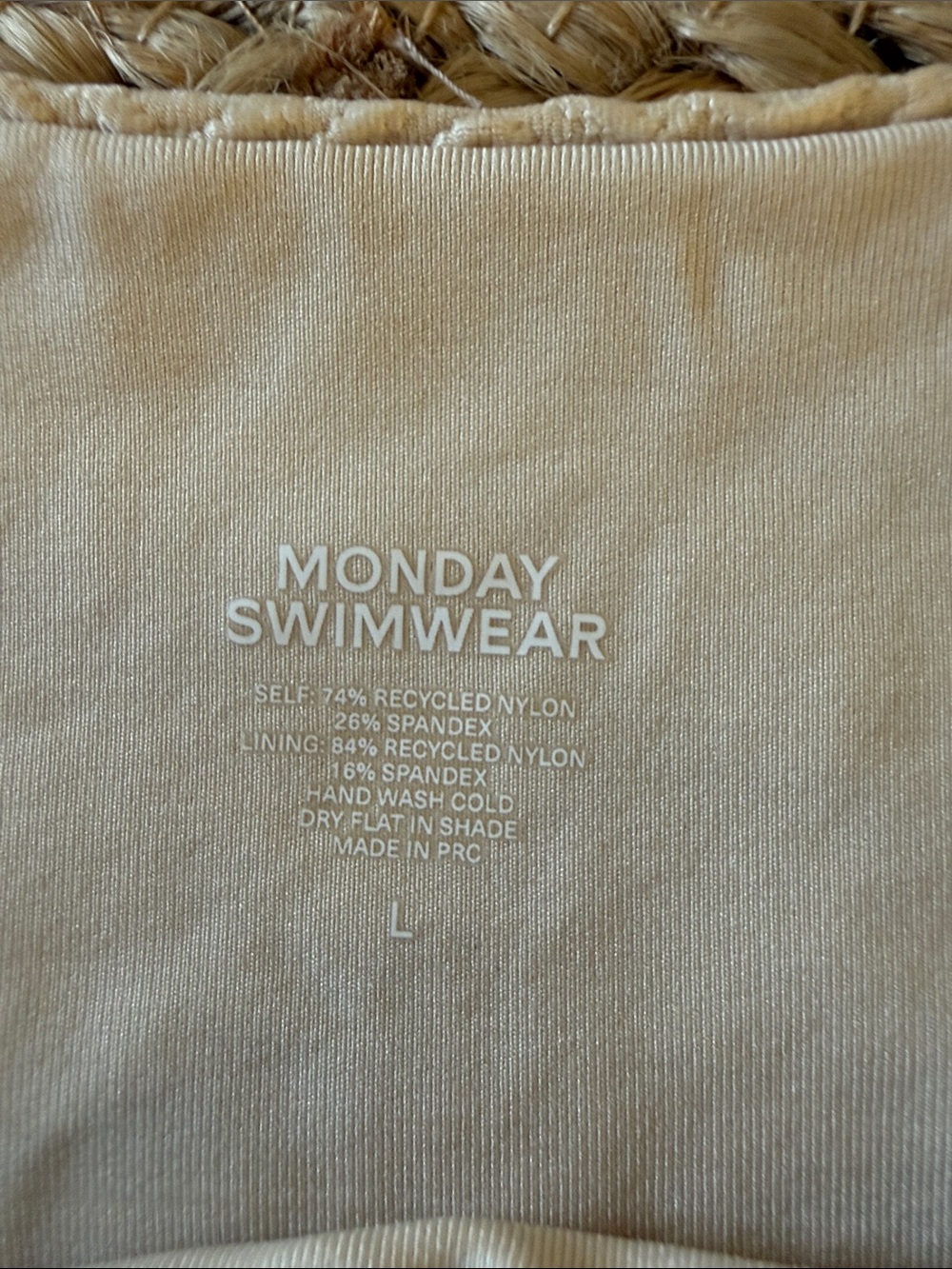 Monday Swimwear Cream Vanilla Bandeau Textured Bikini Set Med/Lg - Picture 2 of 11